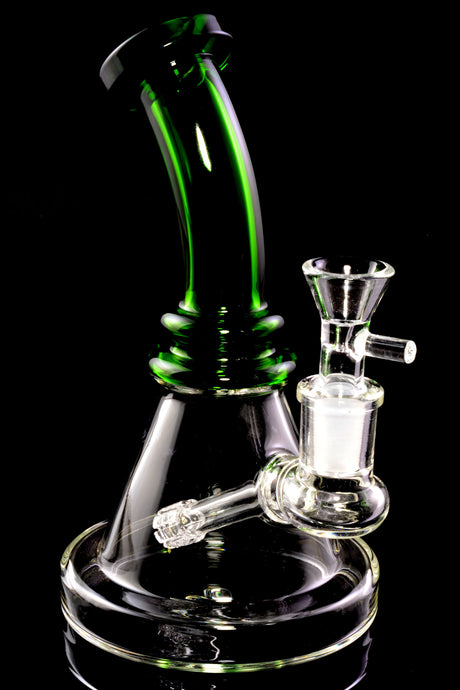 Small Stemless Colored Bent Neck GoG Water Pipe with Matrix Stem Perc - WP2591