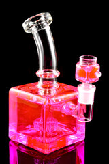 7.5" Small Stemless GoG Colorful Fluid Filled Cube Water Pipe - WP2715