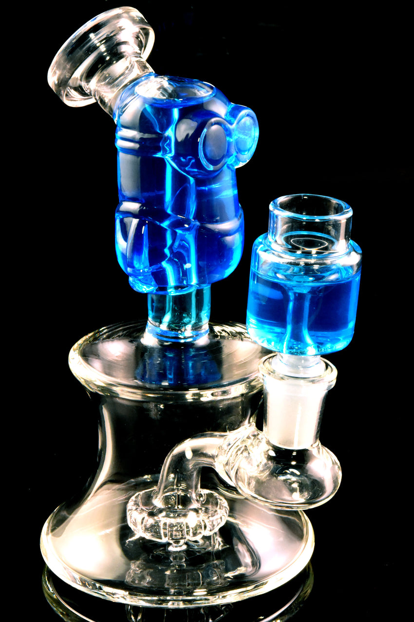 Small GoG Fluid Filled Minion Water Pipe with Showerhead Perc - WP2747
