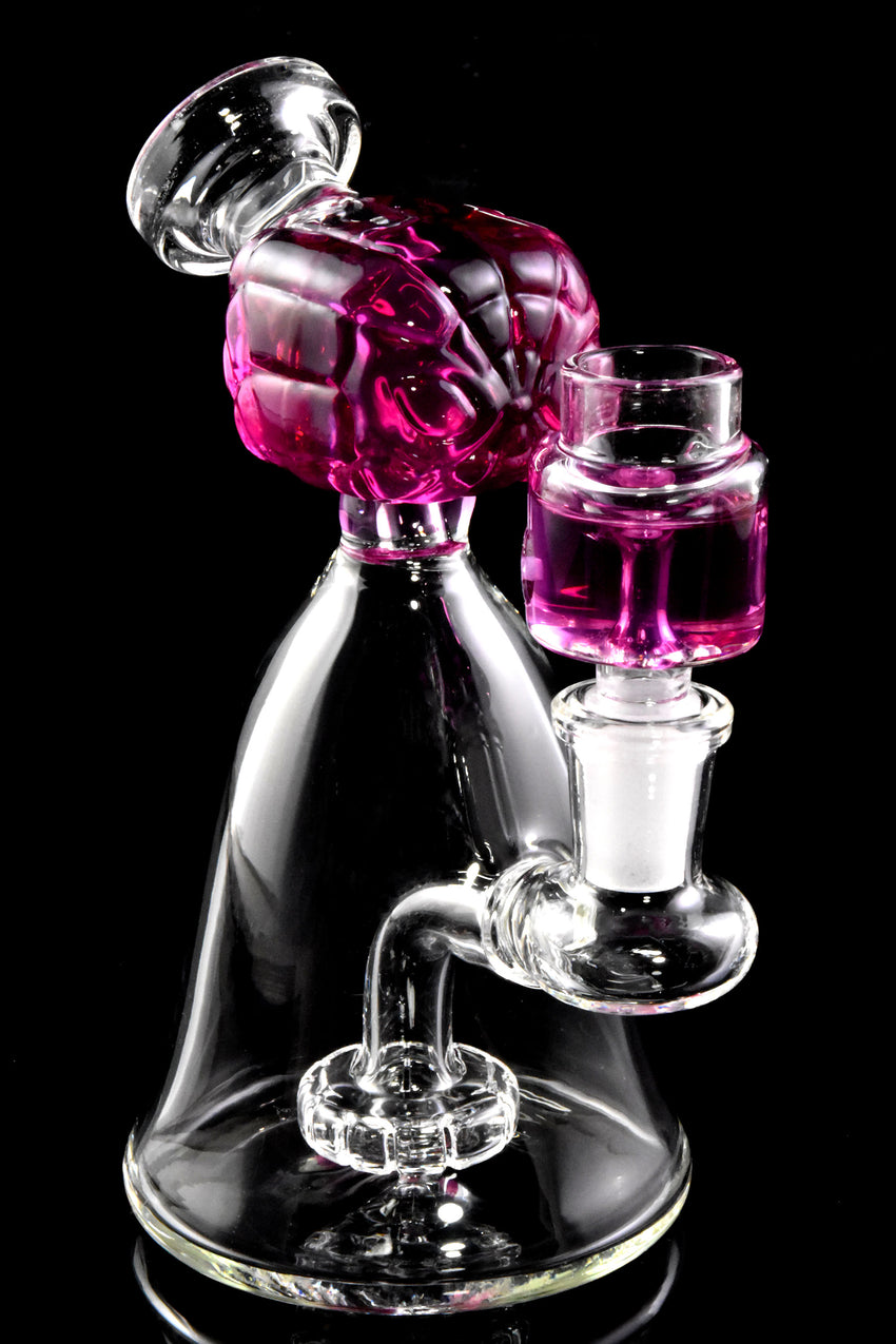 Small Stemless GoG Fluid Filled Spider Hero Beaker Water Pipe with Showerhead Perc - WP2748