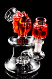 Small Glass on Glass Fluid Filled Ricky Water Pipe with Showerhead Perc - WP2750
