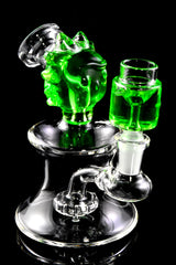 5.5" Small Glass on Glass Fluid Filled Ricky Water Pipe with Showerhead Perc - WP2750