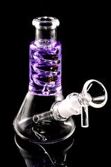 5" Mini Glass on Glass Fluid Filled Coil Beaker Water Pipe - WP2762