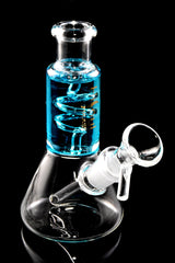 5" Mini Glass on Glass Fluid Filled Coil Beaker Water Pipe - WP2762