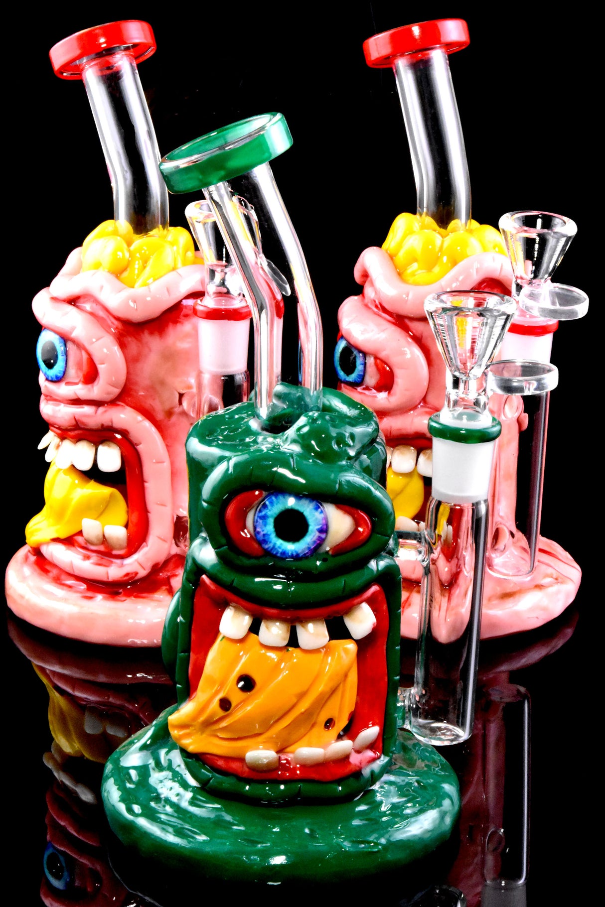 8.5" Small Zombie Monster GoG Water Pipe with Honeycomb Perc - WP2793