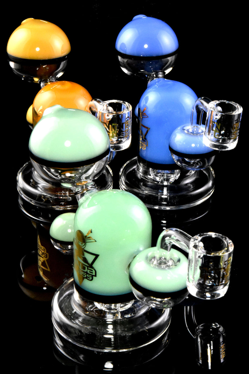 Mini Colorful Glass Bubbles Dab Rig with Showerhead Perc - WP2816