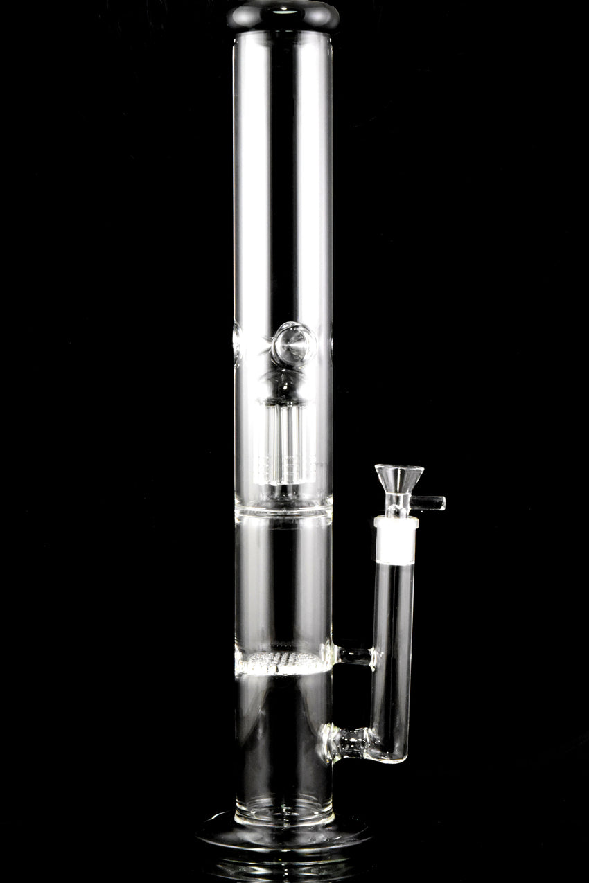 Large GoG Stemless Straight Shooter Water Pipe with Honeycomb to Tree Percs - WP2846