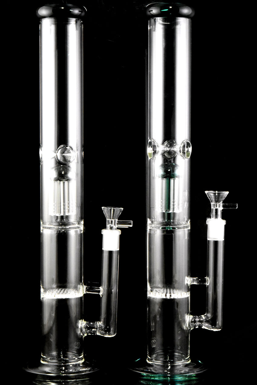 Large GoG Stemless Straight Shooter Water Pipe with Honeycomb to Tree Percs - WP2846